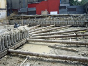 Palisada zabezpieczająca wykop PBO Katowice