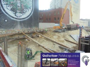 Zabezpieczenie wykopu w technologii palisady VDW, ul. Młyńska w Katowicach.