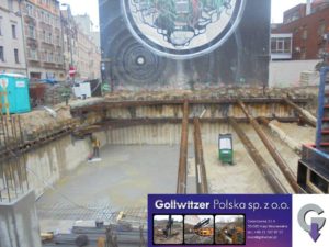 Zabezpieczenie wykopu w technologii palisady VDW, ul. Młyńska w Katowicach.