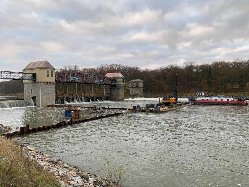 Modernizacja stopnia wodnego Rędzin na Odrze - Ścianki szczelne.